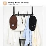 Over The Door Hooks for Hanging, Over The Door Hanger, Over The Door Towel Rack for Bathroom with 5 Triple Coat Hooks, Bathroom Towel Holder Towels Hanger (Black, 1 Pack) - Image 4