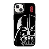 CASETiFY Funda Mirror para iPhone 14 Plus [Star Wars Co-Lab/protección contra caídas de 5 pies/Magsafe] - Casco Darth Vader - Plata sobre negro