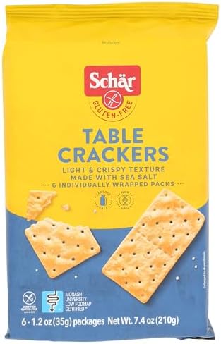 Schar Gluten Free Sea Salt Table Crackers, Savory Snack (1 Pack, 7.4 oz)