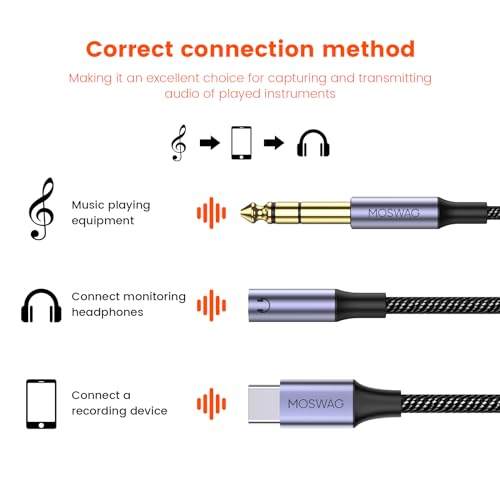 Cable USB C a 6.35mm Audio Estéreo 5M MOSWAG miniatura 4