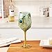 Designs by Lolita “Pretty as a Peacock” Hand-painted Artisan Wine Glass, 15 oz.