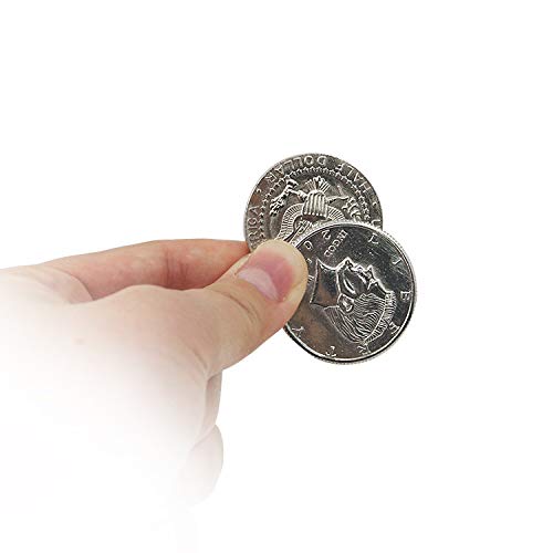 Blue-ther Super Flipper Coin Morgan/Half Dollar Coin Magic Tricks Professional Funny Trick for Kids Coin into Bottle Accessories (Half Dollar Flipper Coin)
