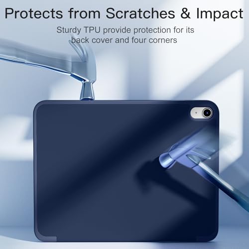 Akkerds Compatible with iPad (A16) 11th Generation Case 11 Inch 2025, for iPad 10th Generation Case 10.9 Inch 2022 with Pencil Holder, Slim Trifold Stand Protective Cover with Soft TPU Back, Navy Blue by Akkerds - Used condition - Image 7