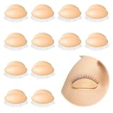 6 Pairs Lash Practice Eyes, Lash Mannequin Head, Replacement Eyelids Removable Realistic Eyelids with Eyelashes for Makeup Training and Eyelash Extensions Practice, Silicone Rubber