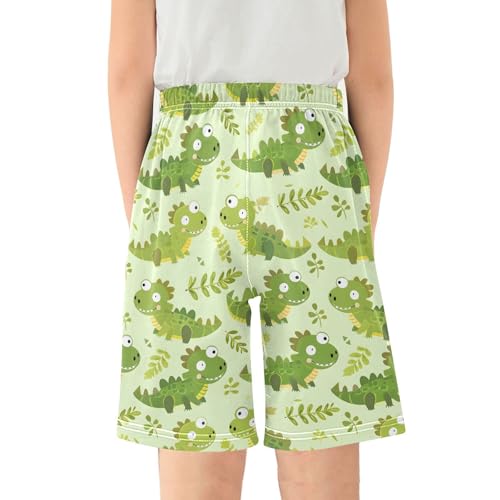 ALAZA Cute Animal Crocodile Leaf Pajama Shorts Sleep Shorts Pant Lounge Pajama Bottoms Elastic Waist with Pockets2