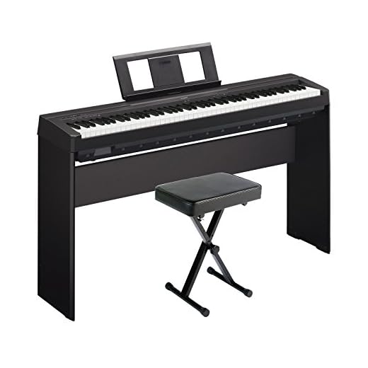 YAMAHA P45 88-Key Weighted Digital Piano Home Bundle With Wooden Furniture Stand And Bench