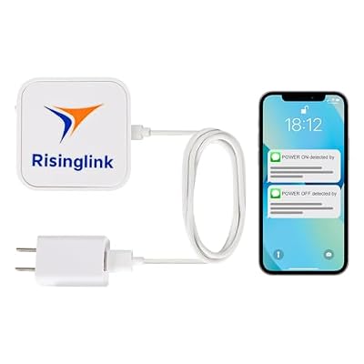 Risinglink WiFi Power Outage Alarm Detector, Power Failure & Restoration Alerts with SMS Text, Email & Audible Alarm