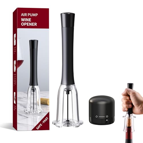 FBBULES Korkenzieher Druckluft Set, Weinflaschenverschluss mit Drehschalter & Luftdruck Flaschenöffner, Schnelles Öffnen Kompakt Tragbar, Geschenke für Weinliebhaber Weihnacht