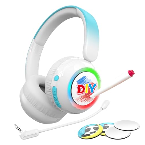 JBUNION Kids Bluetooth Headphones, Lightweight Wireless Headphones for Kids, 75/85/94dB Volume Limited, Bluetooth 5.4, Over-Ear Toddler Headsets Detachable Mic fot School/Travel/Tablet (Panda)