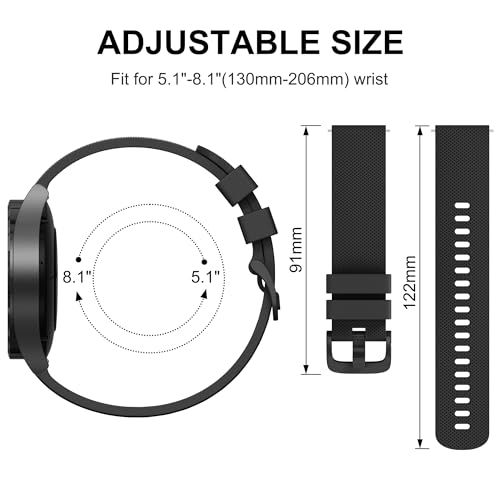 Vanjua 20mm Watch Bands Quick Release Replacement Wristband, 4 Pack Soft Silicone Waterproof Sport Straps Band for Men Women by Vanjua - Image 4