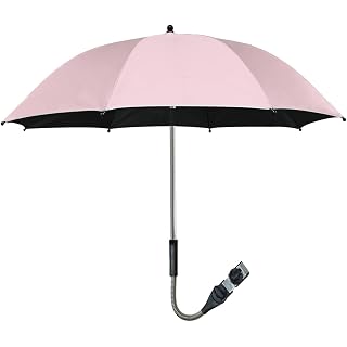 Universal Baby Parasol, Baby Stroller Umbrella with Holder Clip Clamp,360 Degree Rotatable Parasol,Waterproof Umbrella for Baby Stroller ,Bike, Wheelchair, Buggy, Fishing(75cm, Pink)
