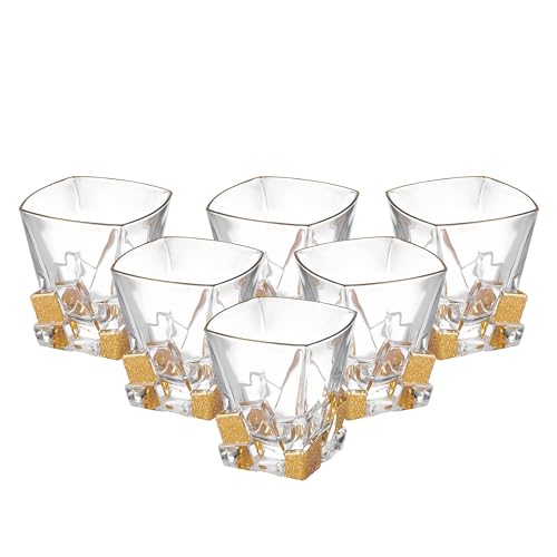 Best Wine Tumblers for Durability and Style: Top Picks Reviewed 5 Barski - European Quality Glass - Crystal - Set of 6 - Square Shaped - Double Old Fashioned Tumblers - DOF - Tumbler is 11.7 oz. - with Matte Gold Ice Cubes Design - Glasses are Made in Europe