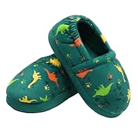 MIXIN Boys Slippers Toddler House Slippers Anti Slip Dinosaur Home Shoes for Little Kids Green 10-11