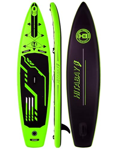 Inflatable Stand Up Paddle Board with Premium SUP Accessories & Camera Mount, Inflatable Ultra-Light (17.3lbs) Paddle Board for Adults & Youth of All Skill Levels, 11' Inflatable SUP Board (Green)