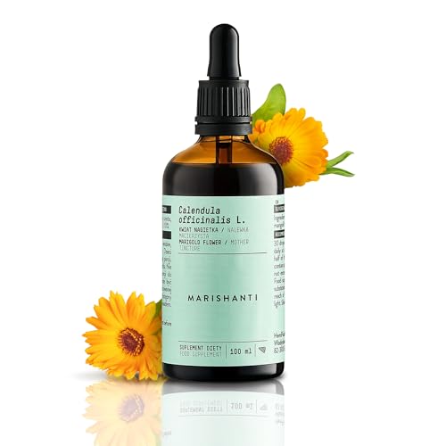 Ringelblume (Calendula Officinalis L.) Alkoholfreie Urtinktur flüssiger Extrakt Tropfen 100 ml Nahrungsergänzungsmittel Marishanti 100% natürlich und vegan
