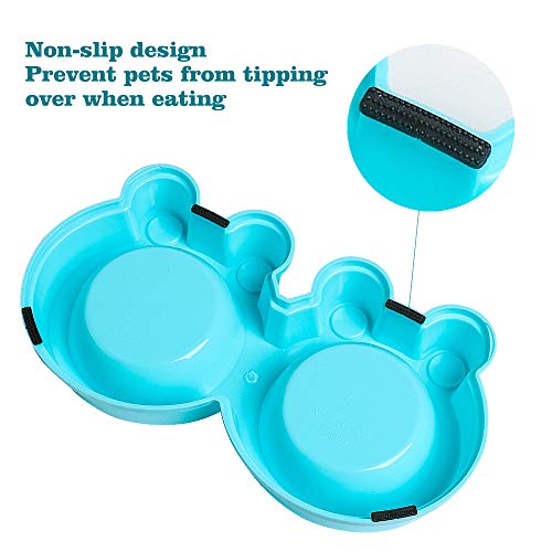 Double Dog Cat Bowls Premium Stainless Steel Pet Bowls With No-Slip Stainless Steel Cute Modeling Pet Food Water For Feeder Dogs Cats Rabbit And Pets #TOP4