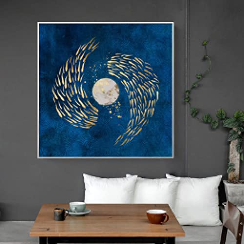 Affiches poissons dorés abstraits style chinois moderne impression toile déco murale