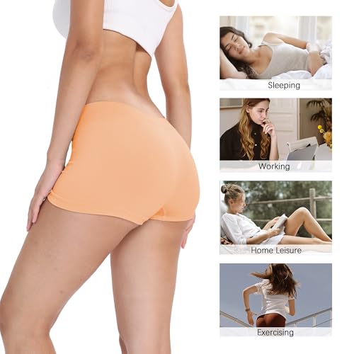 Image of LALESTE Women's Boyshort Underwear Full Coverage Seamless Panties Soft Stretch Boxer Briefs 5 Packs