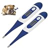 2Pcs Digital Pet Thermometer Fast and Accurate Measurements in 20 Seconds Waterproof Suitable for Cats Dogs Horses Veterinarian