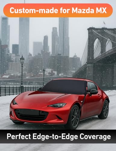 Image of EcoNour Car Snow Cover Compatible for Mazda MX-5 | Windshield Cover for Ice and Snow with S-Hook Straps | Heavy-Duty 600D Oxford Winter Car Cover, Waterproof & Anti-Slip