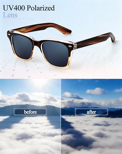 Image of Joopin Square Sunglasses Polarized UV Protection, Trendy Acetate Sun Glasses for Men Women Driving Beach
