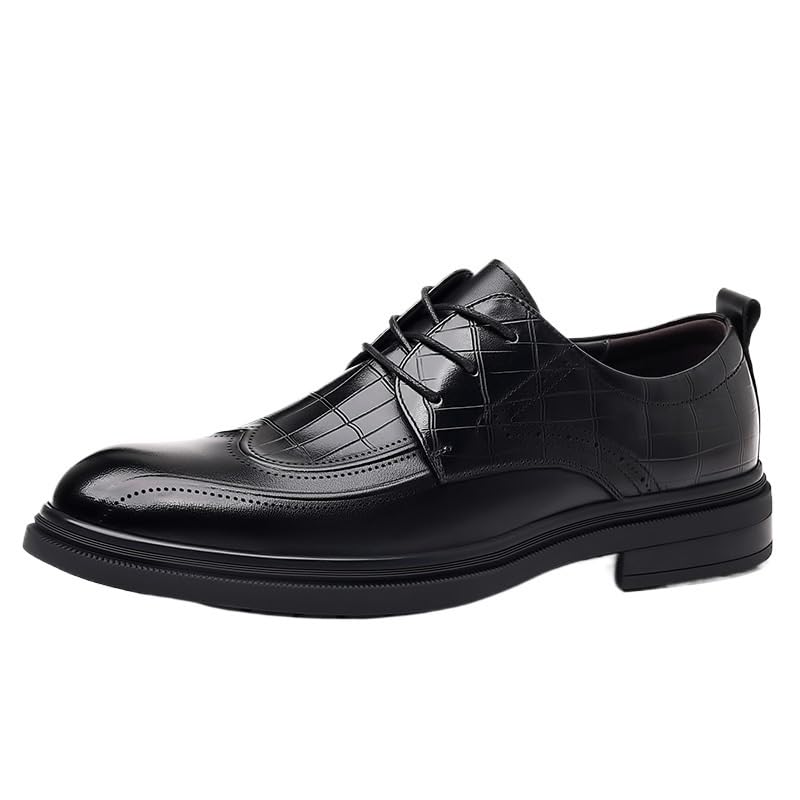 Classic Formal Lace Up Leather Shoes Mens Comfort Non Slip Business Oxfords - Main Image
