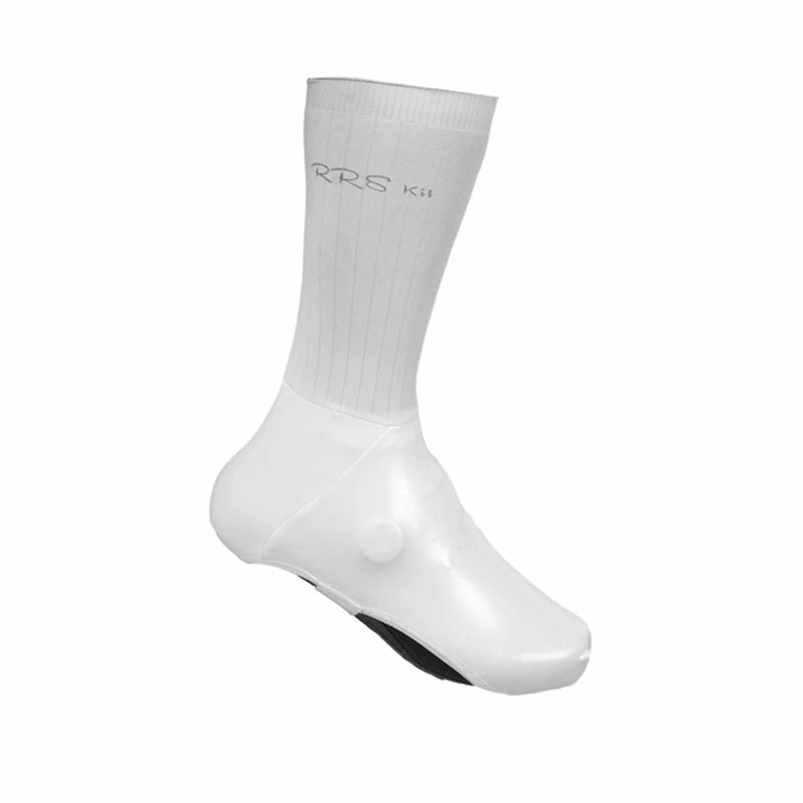 Copriscarpe da Ciclismo Impermeabili, Copriscarpe Alto in Poliestere E PU per Scarpe da Montagna E da Strada, Offre Prestazioni Antivento, Antipioggia E Traspiranti, Bianco