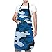 tuotaowenhua Tabliers Camouflage Camo Blue2 Tablier de cuisine avec 2 poches Sangles réglables Unisex Chef étanche Chef de cuisson Tablier Camouflage Camo Blue2