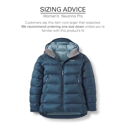 Rab Women's Neutrino Pro Hoody - Lightweight Warm Down Coat for Climbing & Mountaineering - Tempest Blue - Medium