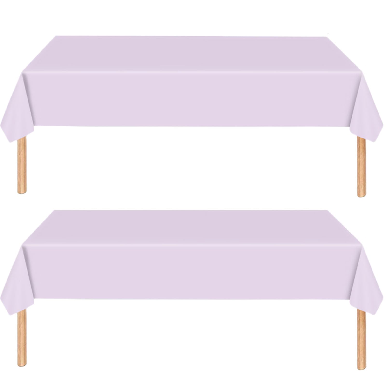 MOMAHUA 2P Party Tablecloths,Light Purple Table Cloth for Birthday,137x274cm Extra Large Rectangle Waterproof|Oil-Proof|Easy Clean Table Cover,Solid Color Party Supplies Table Decors