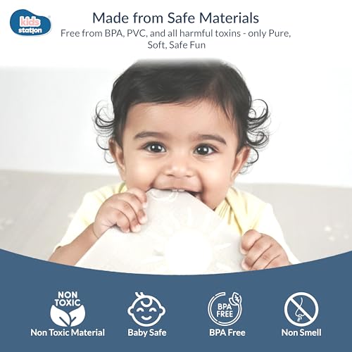 Image of Kids Station Double-Sided Waterproof Baby Playmat - Foldable, Portable & Reversible Foam Mat for Infants, Toddlers & Kids - Soft, Non-Slip, Easy-to-Clean Baby Crawling Mat for Indoor /Outdoor Use (200x150x1.0cm, Panda & Moon-Star Print)