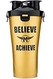 Hydra Cup - 36oz High Performance Dual Shaker Bottle, 2 in 1, 14oz + 22oz, Leak Proof, Awesome Colors, Patented PRE + Protein Shaker Cup, Save Time & Be Prepared, Makaveli Gold
