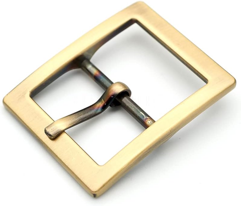 CRAFTMEMORE 4pcs Single Prong Belt Buckle Square Center Bar Buckles Leather Craft Accessories SC30