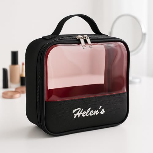 PVC Şeffaf Seyahat Makyaj Kozmetik Çantası (Siyah) - Görsel 3