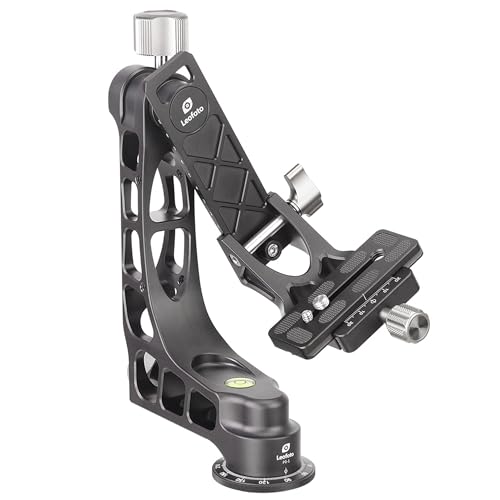 Image of Leofoto PG-1 Gimbal Head for Tripod Heavy Telephoto Lenses, Professional CNC Aluminum Alloy Camera Tripod Head,Arca-Swiss Clamp and 3/8"-16 Mounting Hole, Max Load to 25kg/55.12lb (PG-1 Black)