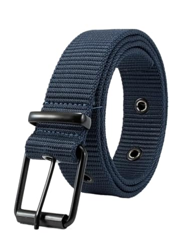2pcs Men's Belt Men Nylon Fabric Belt Student Youth Belt Multifunctional Men's Belt for Business(125cm,Blue)