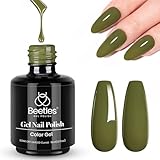 Beetles Gel Nail Polish Olive Green 15ml - Spring Earth Tone Moss Green Long-Lasting Soak Off Gel High Gloss Shine for DIY Nail Art