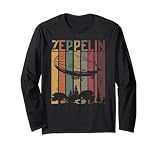 Vintage Retro Zeppelin - Dirigible Airship Distressed Long Sleeve T-Shirt