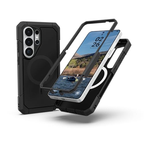 Image of Urban Armor Gear UAG Designed for Galaxy S26 Ultra 5G Case, Trooper - Compatible with Magnetic Charging Slim Transparent Rugged Military Drop Tested Protective Cover - Opaque Black