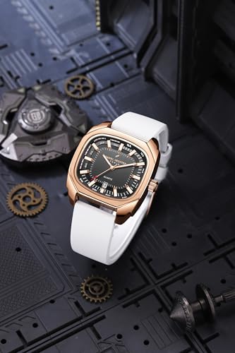 Image of Daniel Hechter Paris Marie Collection Analog Watch for Men with Square Dial, Date Display, Quartz Movement & Silicone Strap