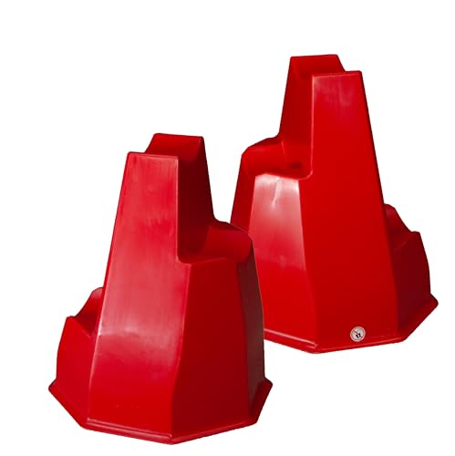 Brama West Lot de 2 blocs d'obstacles Pylonetti - Pour toutes les barres standard - Bloc d'obstacles - L 30 cm H 35 cm P 30 cm - Rouge