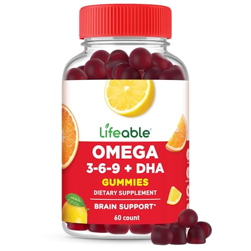 Lifeable Omega 3 6 9 Gummies | with Vegan DHA Supplement | Fish Oil Alternative from Plant Based