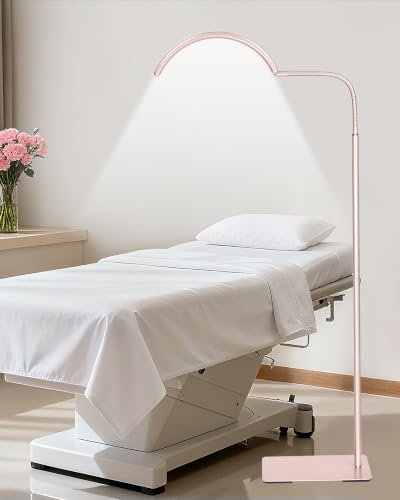 Image of Half Moon LED Floor Light - Professional Shadow-Free, Dimmable Lamp | for Lash Techs, Estheticians & Tattoo Artists | Eyelash Extensions, Nail Art, Home & Office (Rose Gold)