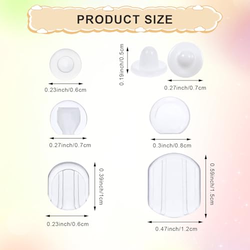 60 Pieces Earring Pads for Clip On Earrings 6 Sizes Silicone Clip-On Earring Backs Clear Silicone Comfort Earring Cushions Earring Covers for Sports Clips On Earrings（Clear）2
