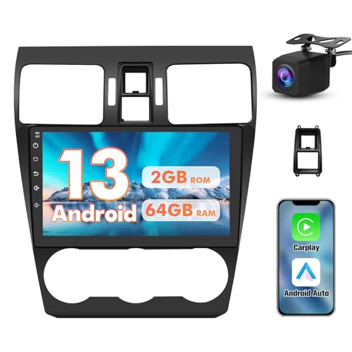 Pyniro Car Radio Stereo Upgrade for Subaru Forester WRX Impreza 2013-2015, Android Head Unit with 9 Inch Touch Screen/Backup Camera/Wireless CarPlay & Android Auto/Mirroring/Wi-Fi/Bluetooth/SWC/FM/AM
