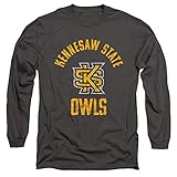 Kennesaw State University Official Owls Large Unisex Adult Long-Sleeve T Shirt, Charcoal, Large