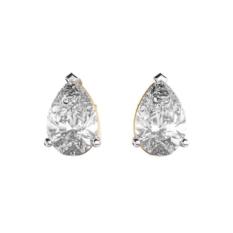 Clous d'oreilles poire argent 925 plaqué or 4ct boucles d'oreilles de style classique
