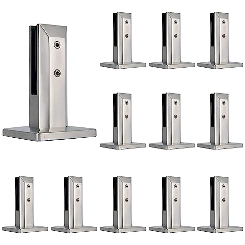 Pince de spigot carré en acier inoxydable 304 pour clôture de piscine en verre de 10-14mm (12 pièces)