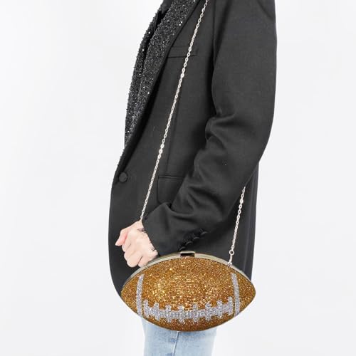 Image of Gripit Bling Rhinestone Football Shaped Rugby Quirky Bag Purse Novlety Chain Purse