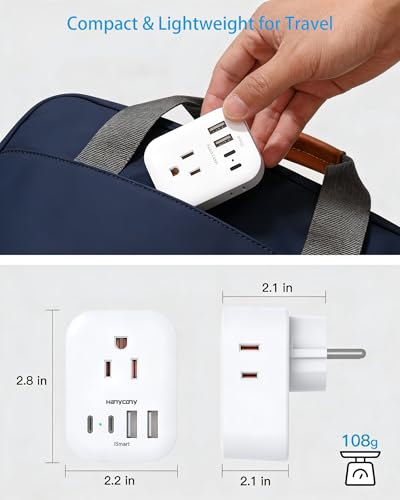 Image of Type E F Plug Adapter 2 Pack, HANYCONY South Korea Outlet Adapter